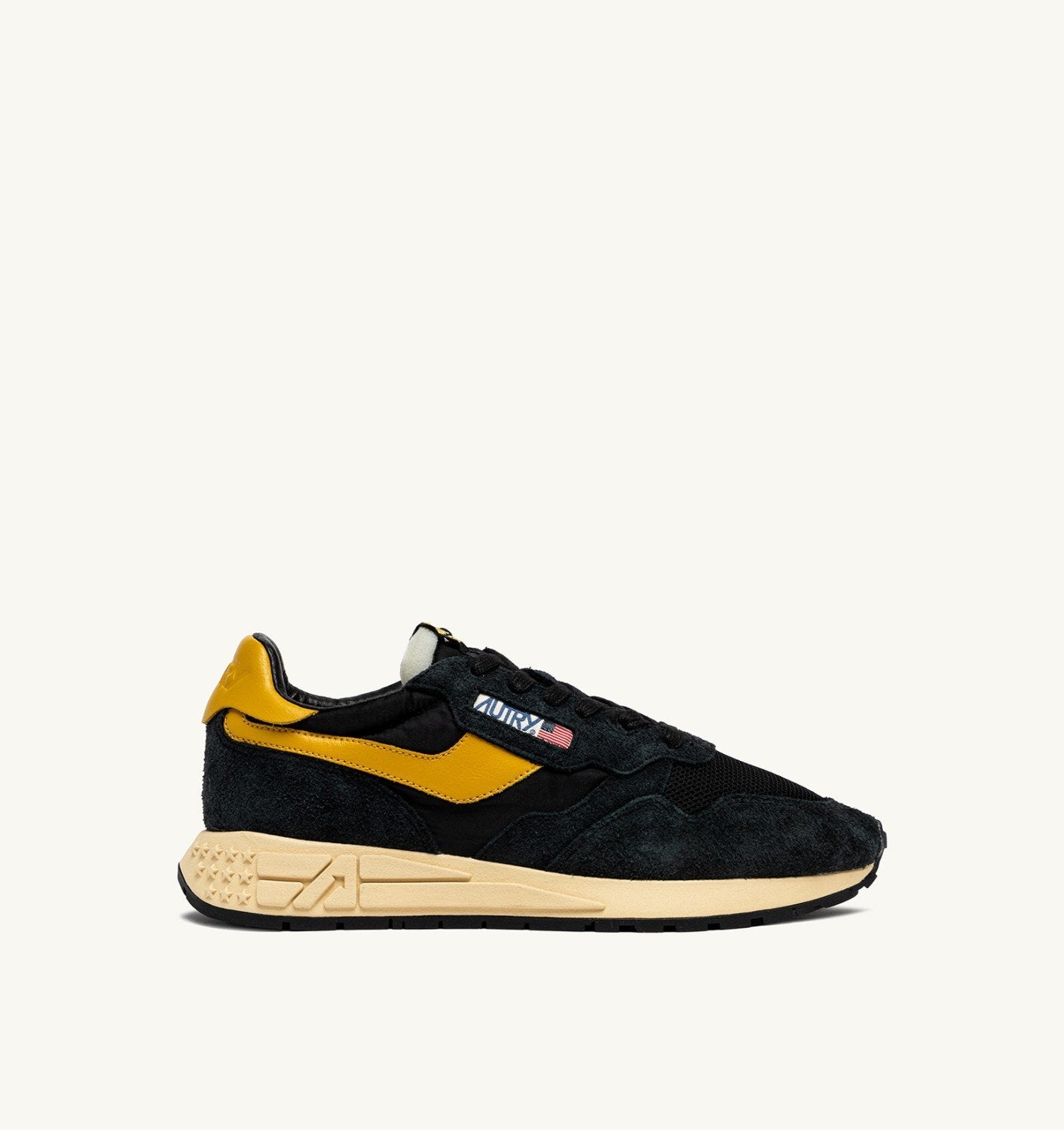 SNEAKERS REELWIND LOW IN NYLON SUEDE E PELLE GIALLO E NERO