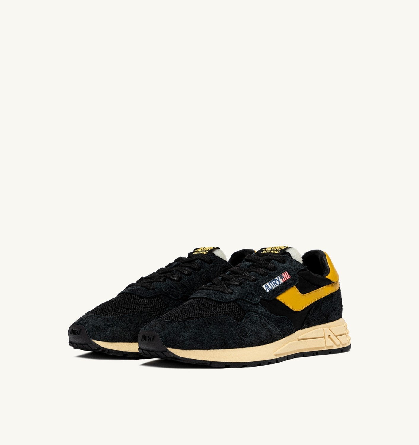 SNEAKERS REELWIND LOW IN NYLON SUEDE E PELLE GIALLO E NERO