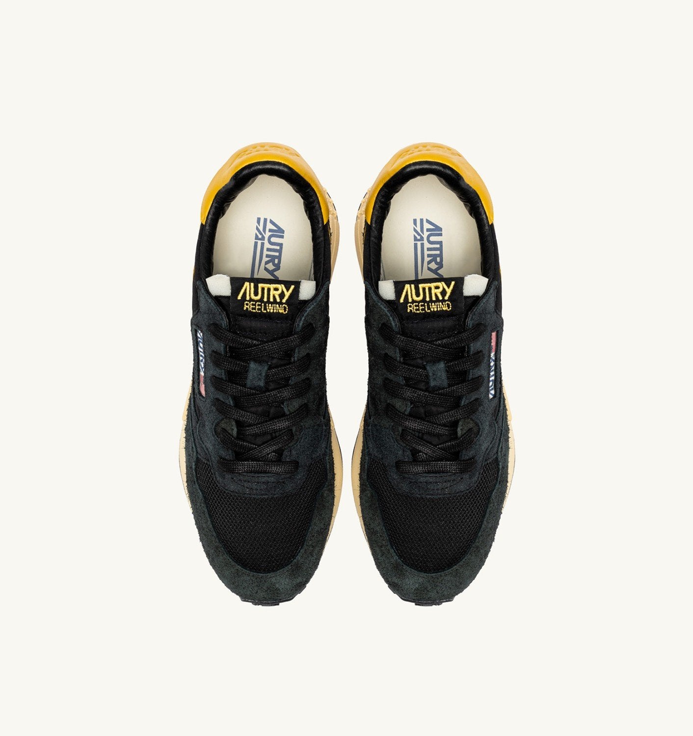 SNEAKERS REELWIND LOW IN NYLON SUEDE E PELLE GIALLO E NERO