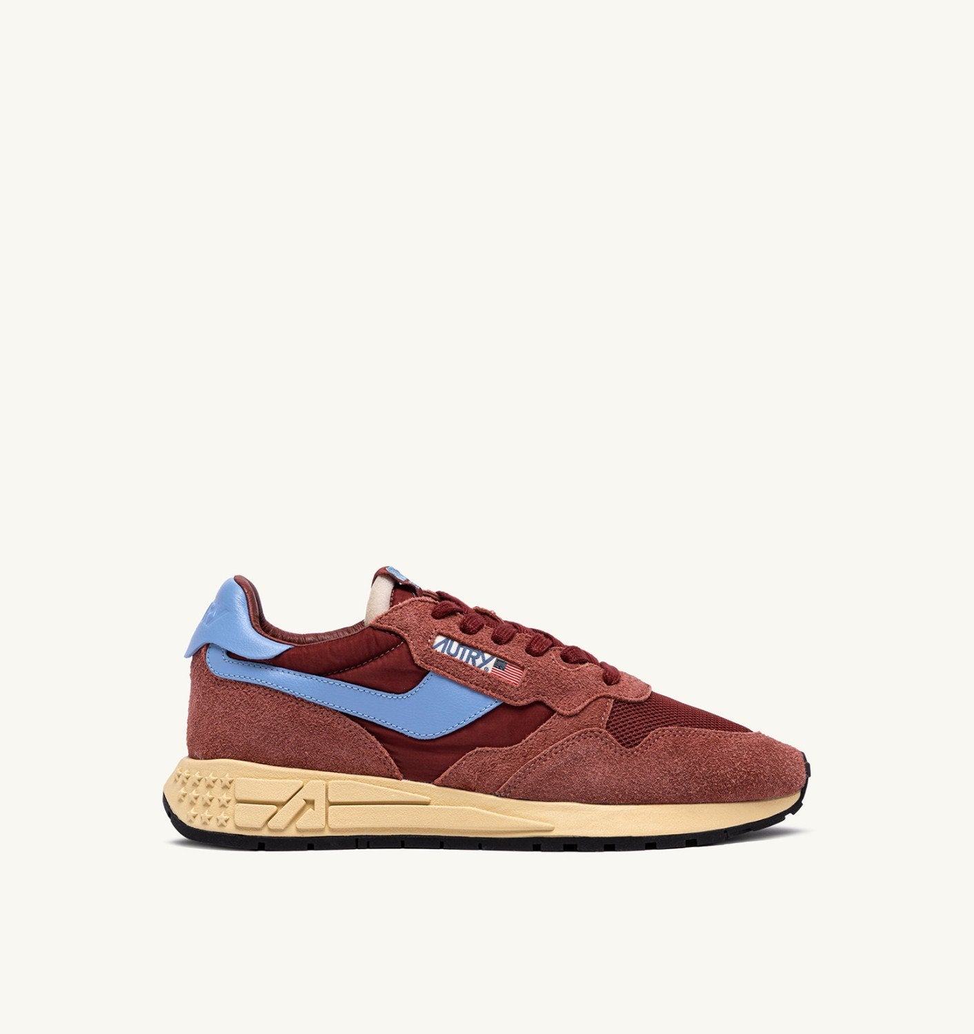 SNEAKERS REELWIND LOW IN NYLON SUEDE E PELLE HOT SAUCE E DELLA ROBBIA BLUE
