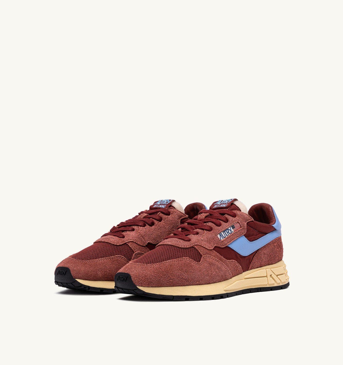 SNEAKERS REELWIND LOW IN NYLON SUEDE E PELLE HOT SAUCE E DELLA ROBBIA BLUE