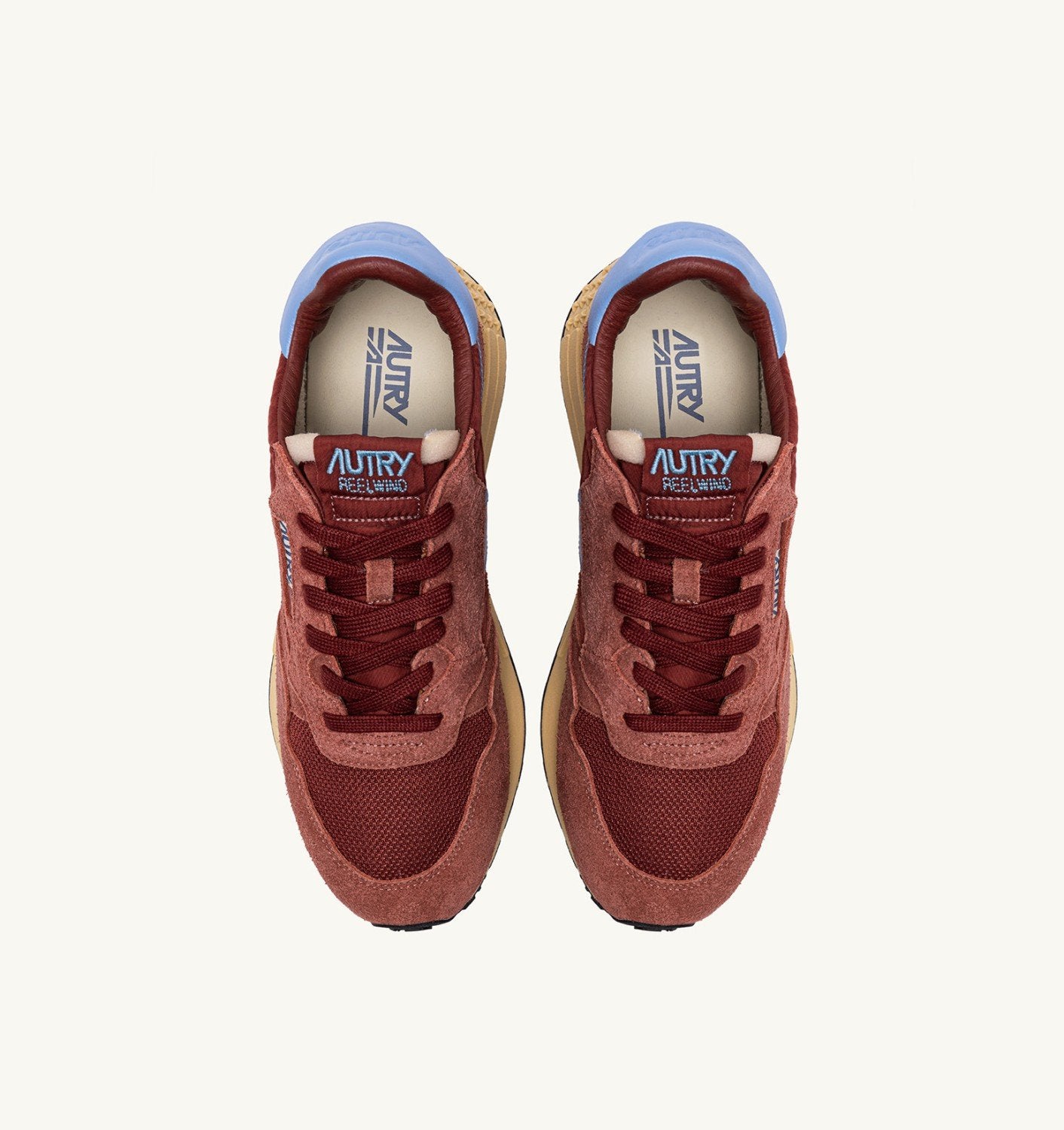 SNEAKERS REELWIND LOW IN NYLON SUEDE E PELLE HOT SAUCE E DELLA ROBBIA BLUE