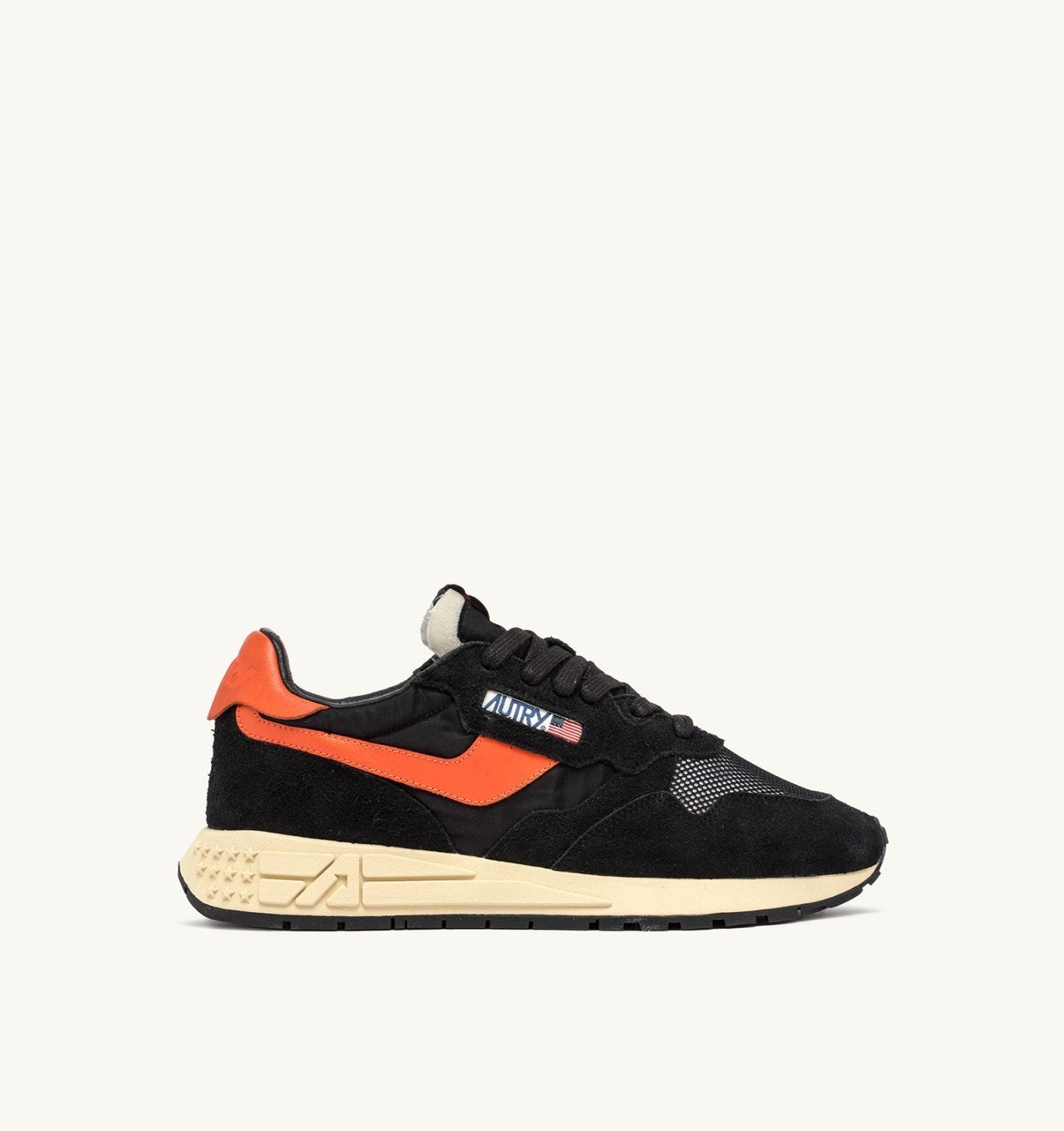 SNEAKERS REELWIND LOW IN SUEDE E NYLON COLORE NERO E ARANCIO