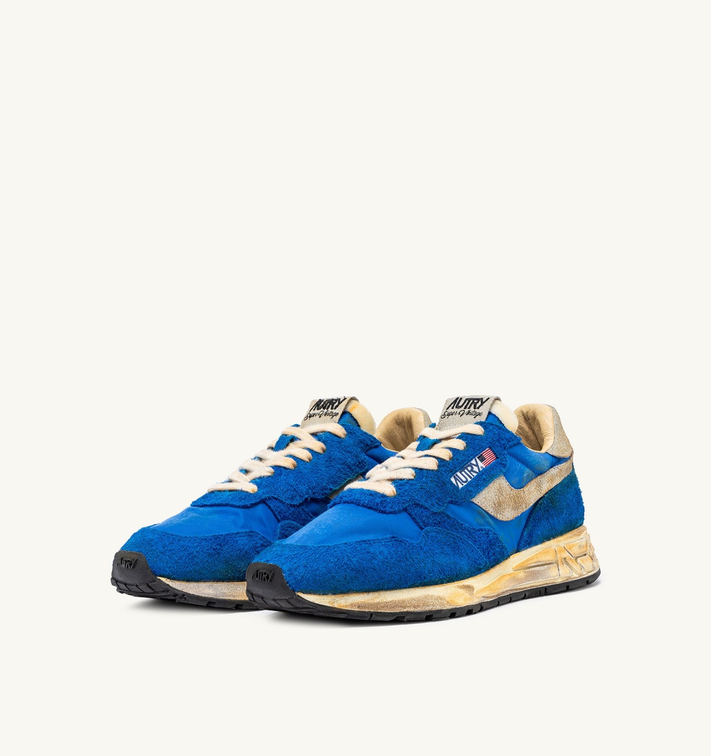 SNEAKERS REELWIND SUPER VINTAGE IN NYLON E SUEDE BLUE