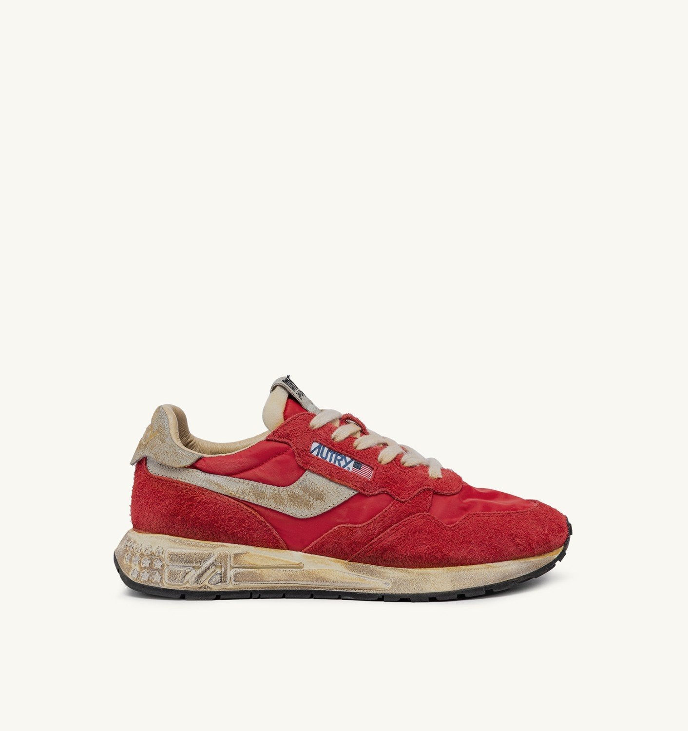 SNEAKERS REELWIND SUPER VINTAGE IN NYLON E SUEDE ROSSO
