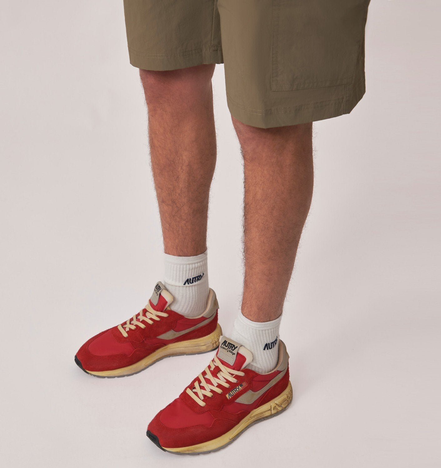SNEAKERS REELWIND SUPER VINTAGE IN NYLON E SUEDE ROSSO