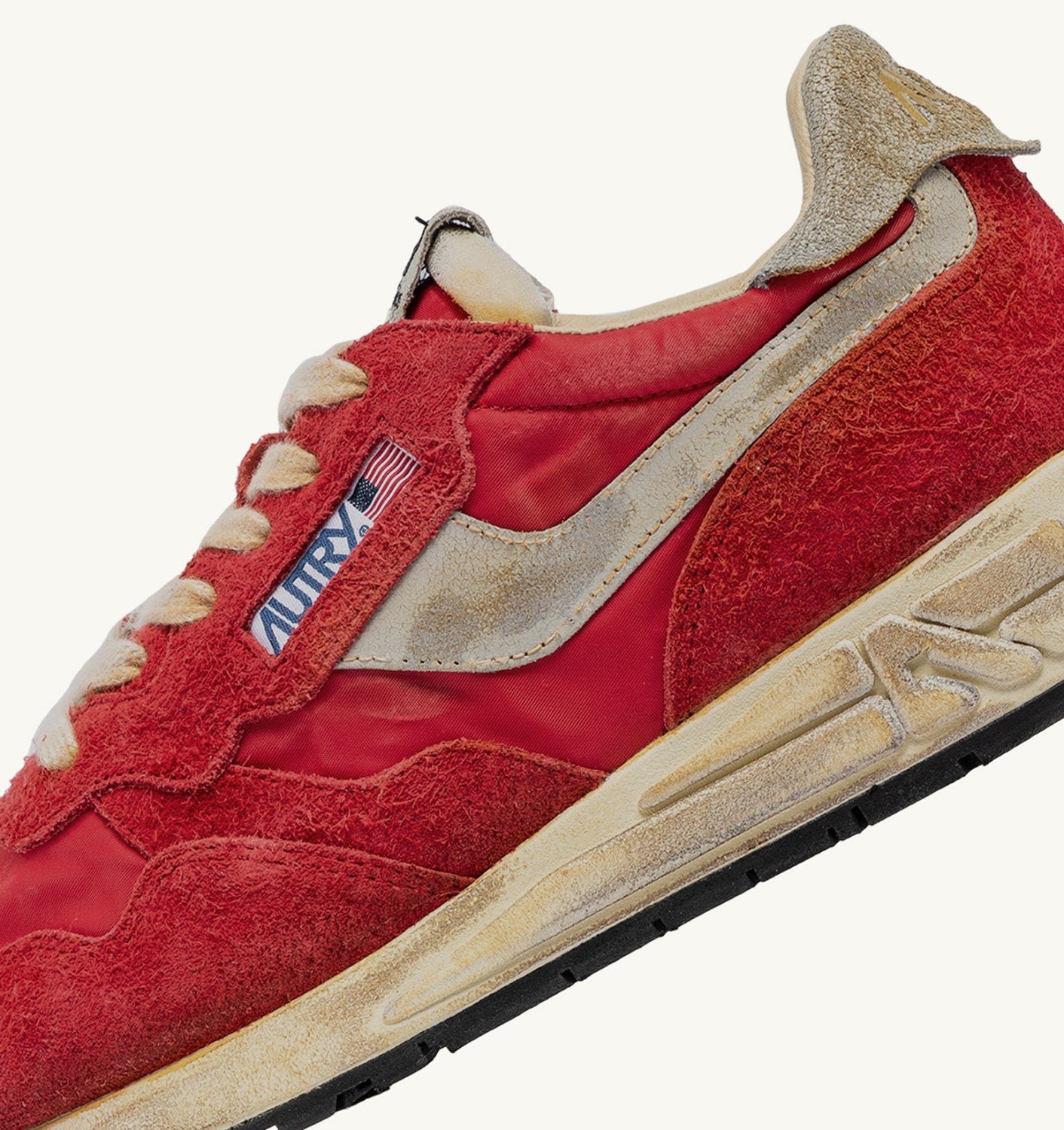 SNEAKERS REELWIND SUPER VINTAGE IN NYLON E SUEDE ROSSO