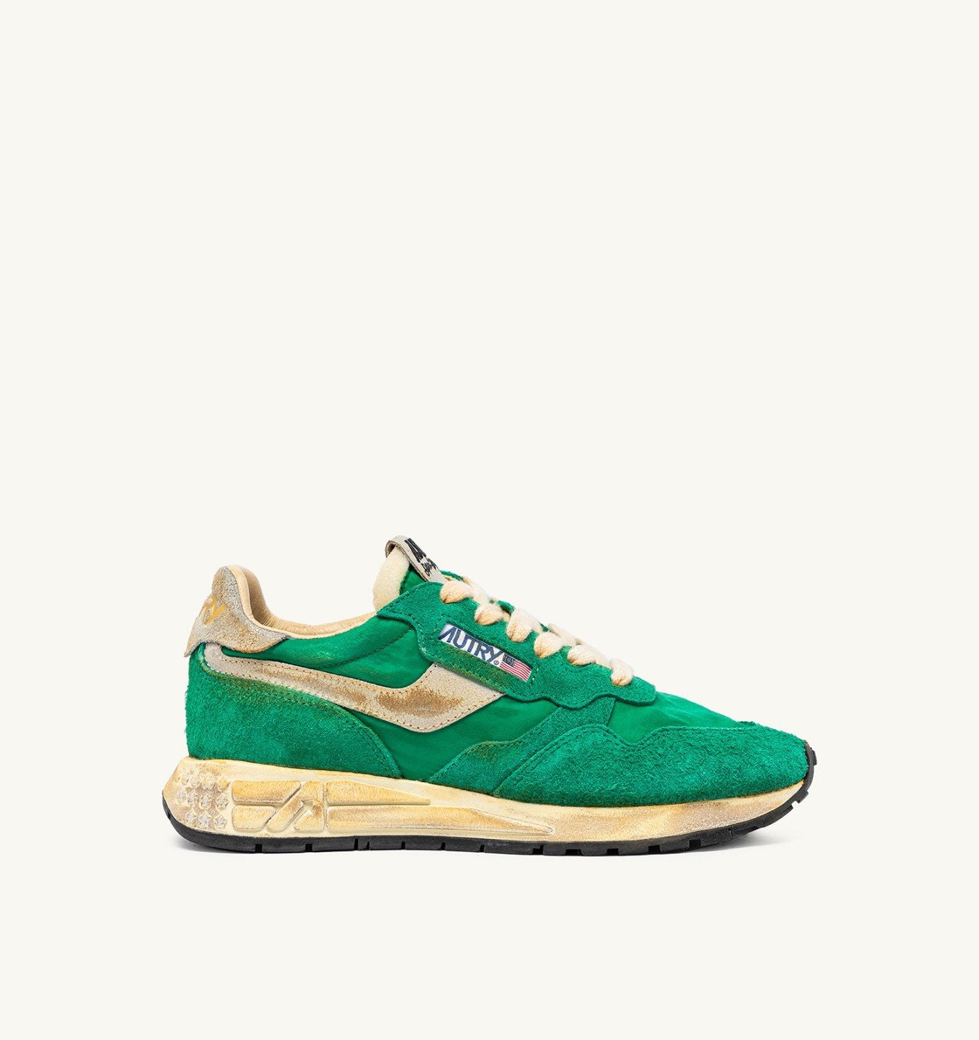 SNEAKERS REELWIND SUPER VINTAGE IN NYLON E SUEDE VERDE