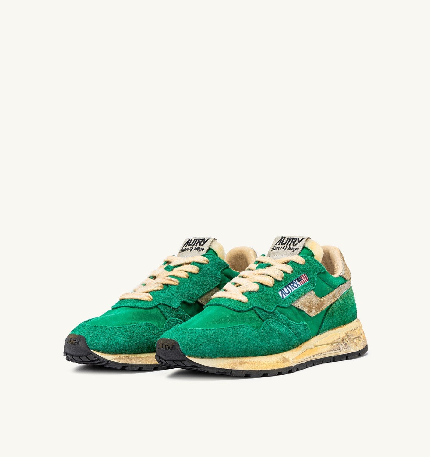 SNEAKERS REELWIND SUPER VINTAGE IN NYLON E SUEDE VERDE