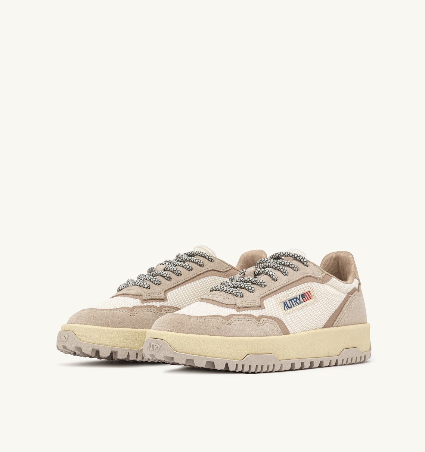 SNEAKERS WILDPACE LOW IN MESH E SUEDE COLORE WHISPER WHITE E SAND