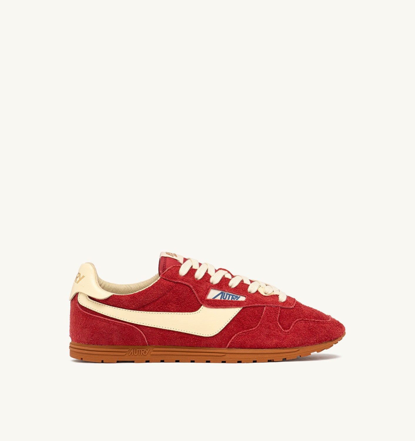 SNEAKERS WINDSPIN IN SUEDE E PELLE IMPERIAL RED E RUTABAGA