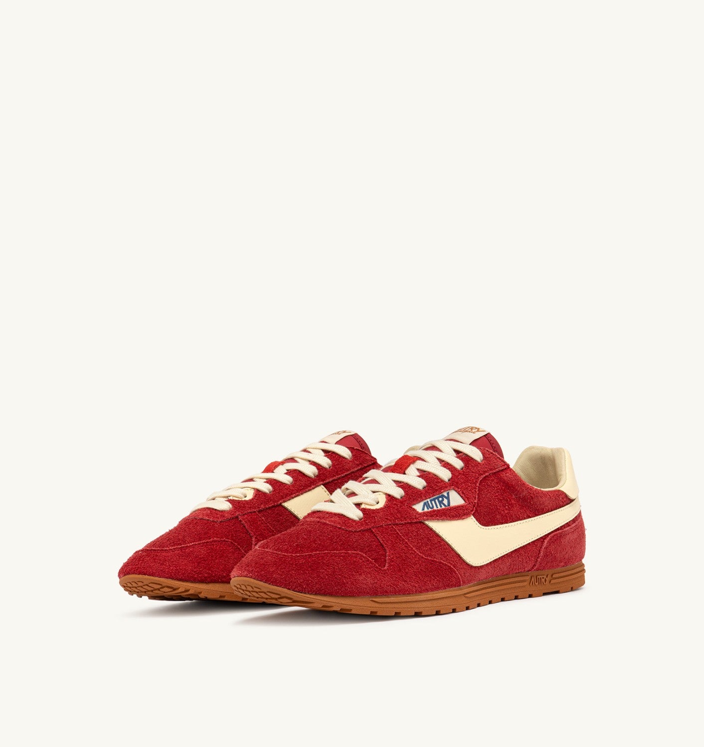 SNEAKERS WINDSPIN IN SUEDE E PELLE IMPERIAL RED E RUTABAGA
